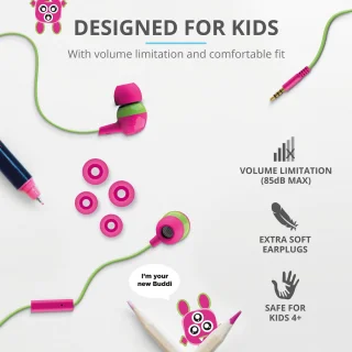 Trust Buddi Kinder In-ear Koptelefoon Roze