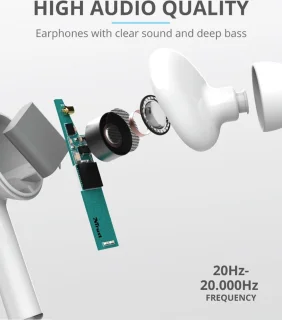 Trust Nika Touch Bluetooth Draadloze Oordopjes Wit