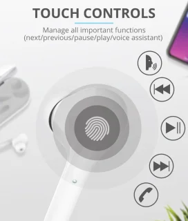 Trust Nika Touch Bluetooth Draadloze Oordopjes Wit