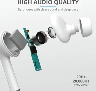 Trust Nika Touch Bluetooth Draadloze Oordopjes Wit