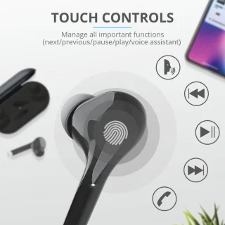 Trust Nika Touch Bluetooth Draadloze Oordopjes Zwart