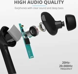 Trust Nika Touch Bluetooth Draadloze Oordopjes Zwart