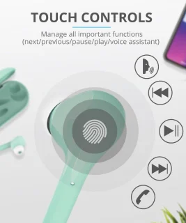 Trust Nika Touch Bluetooth In-Ear Oordopjes Groen