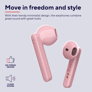 Trust Primo Touch Draadloze Oordopjes Roze