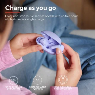 Trust Yavi Bluetooth Draadloze Oordopjes Paars