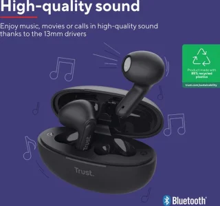 Trust Yavi Draadloze Bluetooth Oordopjes Zwart