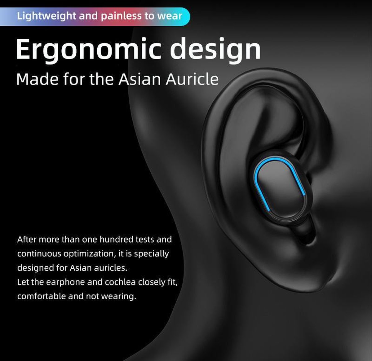 TWS Bluetooth In-ear Draadloze Oordopjes Zwart
