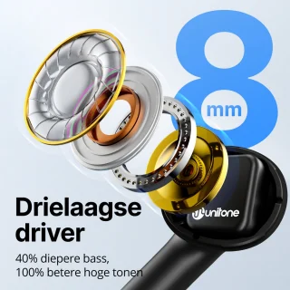 Unitone Go Draadloze Bluetooth Oordopjes Zwart