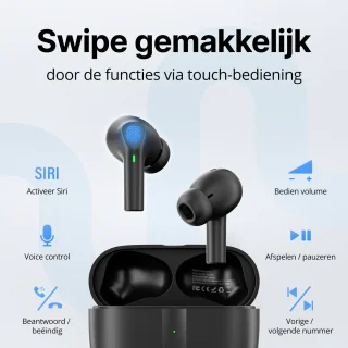 Unitone Go Draadloze Bluetooth Oordopjes Zwart