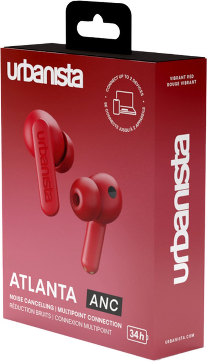 Wat vinden we goed aan de Urbanista ATLANTA TWS NC oortelefoon Rood