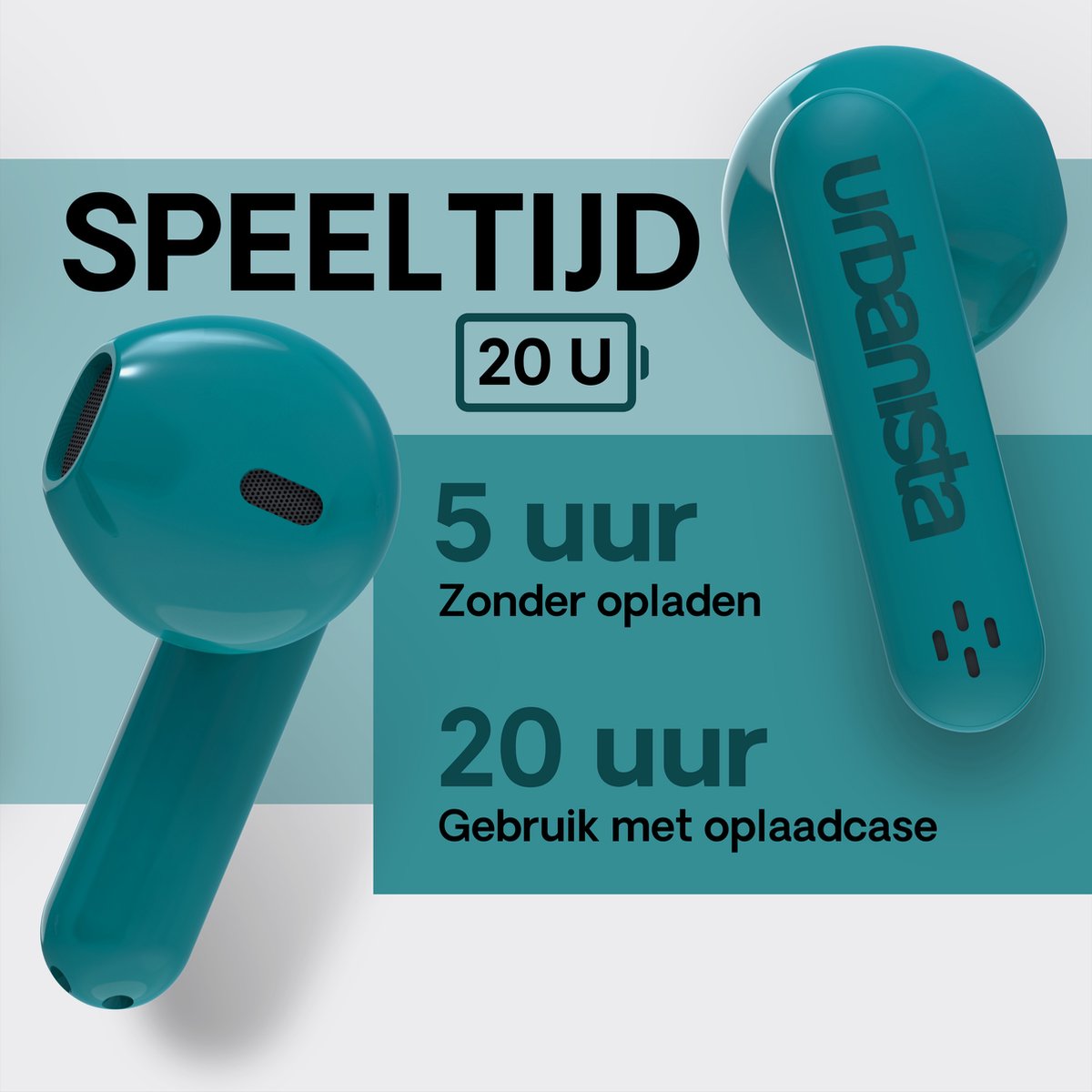 Wat vinden we goed aan de Urbanista Austin Bluetooth In-Ear Oordopjes Groen