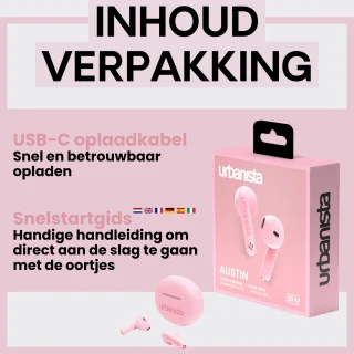 Urbanista Austin Bluetooth In-Ear Oordopjes Roze