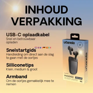 Urbanista Phoenix ANC Draadloze In-ear Oordopjes Zwart