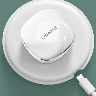 USAMS BHUSD01 Bluetooth 5.0 TWS hoofdtelefoon wit