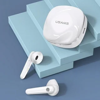 USAMS BHUSD01 Bluetooth 5.0 TWS hoofdtelefoon wit