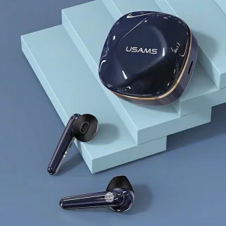 USAMS BHUSD02 Bluetooth 5.0 TWS draadloze hoofdtelefoon blauw