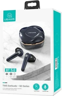 USAMS BHUSD02 Bluetooth 5.0 TWS draadloze hoofdtelefoon blauw
