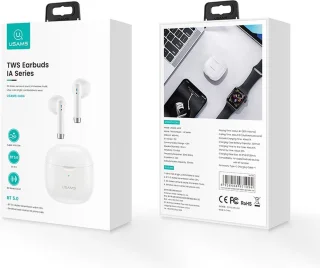 USAMS Bluetooth 5.0 Draadloze Earbuds Wit