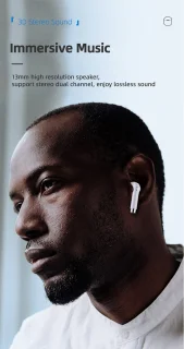 USAMS Bluetooth 5.0 Draadloze Earbuds Wit