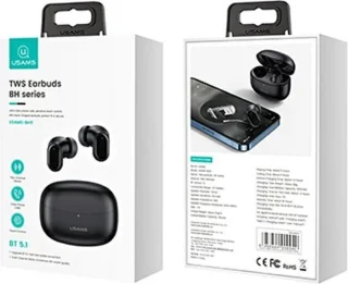 USAMS Bluetooth 5.1 Draadloze Earbuds Zwart