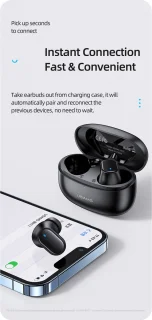 USAMS Bluetooth 5.1 Draadloze Earbuds Zwart