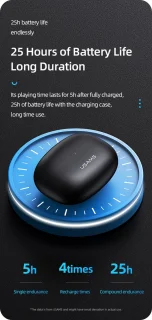 USAMS Bluetooth 5.1 Draadloze Earbuds Zwart