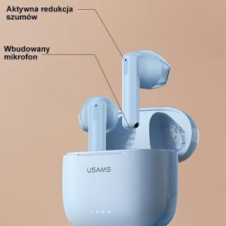 USAMS US14 Series Bluetooth 5.3 TWS hoofdtelefoon blauw