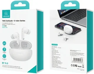 USAMS X-Don Series BHUXD01 Bluetooth 5.3 TWS Draadloze Hoofdtelefoon Zwart
