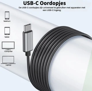 USB-C Oordopjes met Microfoon en Afstandsbediening voor Samsung S-serie