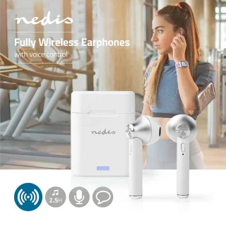 Volledig Draadloze Bluetooth Oordopjes Wit met Charging Case