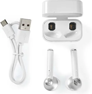 Volledig Draadloze Bluetooth Oordopjes Wit met Charging Case