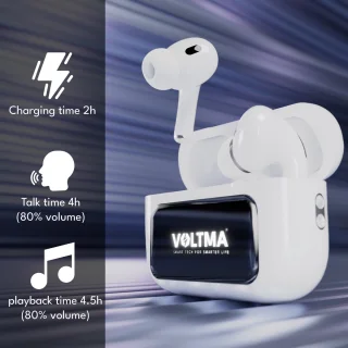 Voltma AirBeats Draadloze Bluetooth Oordopjes Wit