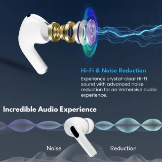 Voltma AirBeats Draadloze Bluetooth Oordopjes Wit