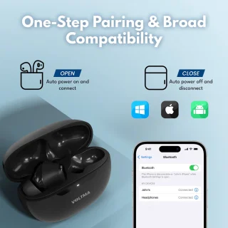 Voltma EchoBuds Draadloze Bluetooth Oordopjes Zwart