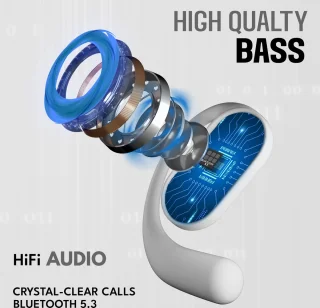 Voltma VoltFit Draadloze Open Ear Oordopjes Wit