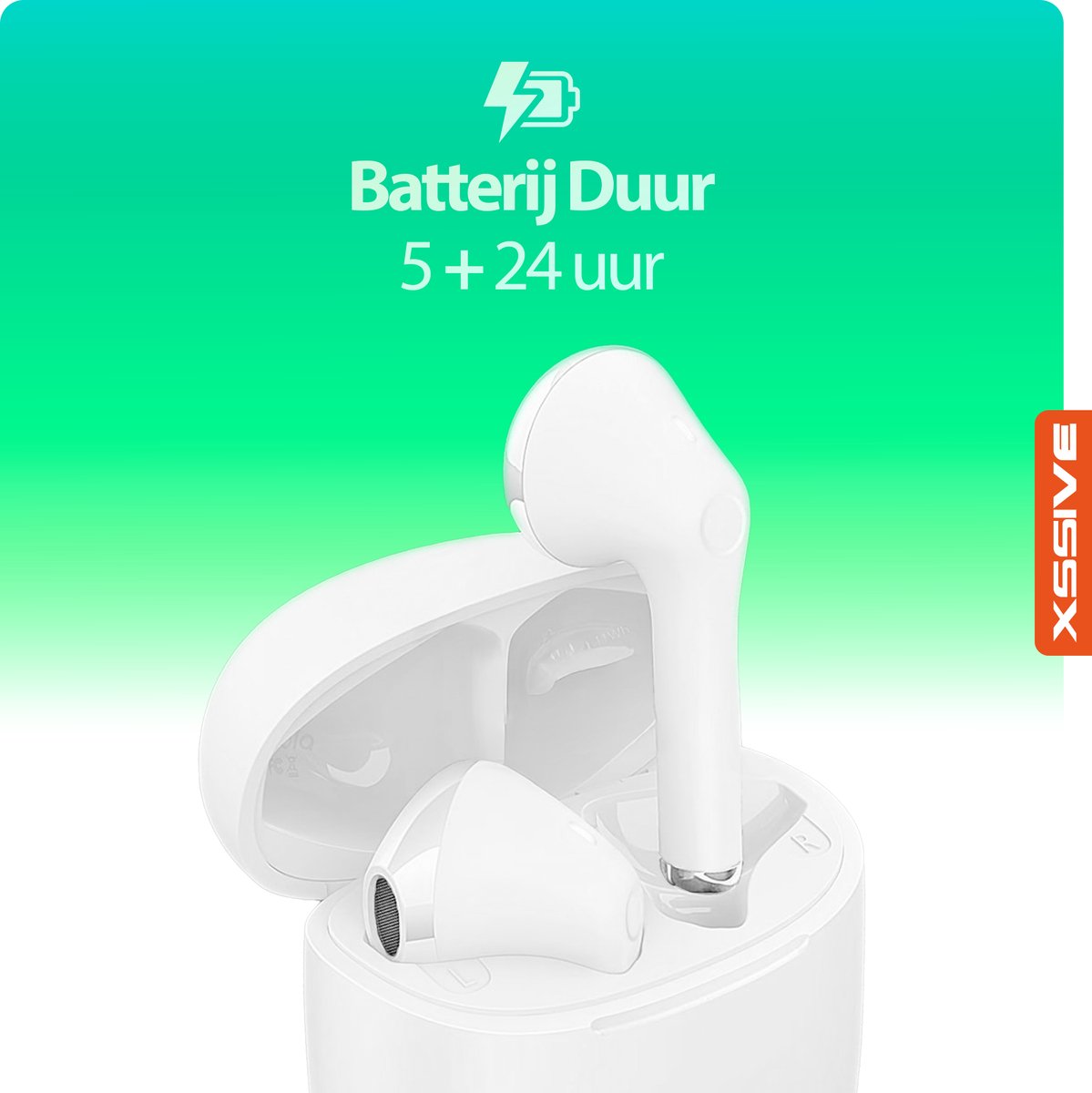 Witte EarBuds Draadloze Bluetooth 5.3 Oordopjes met Microfoon