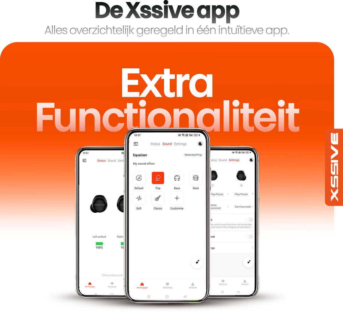 Xssive TWS13 Draadloze Bluetooth Oordopjes Paars
