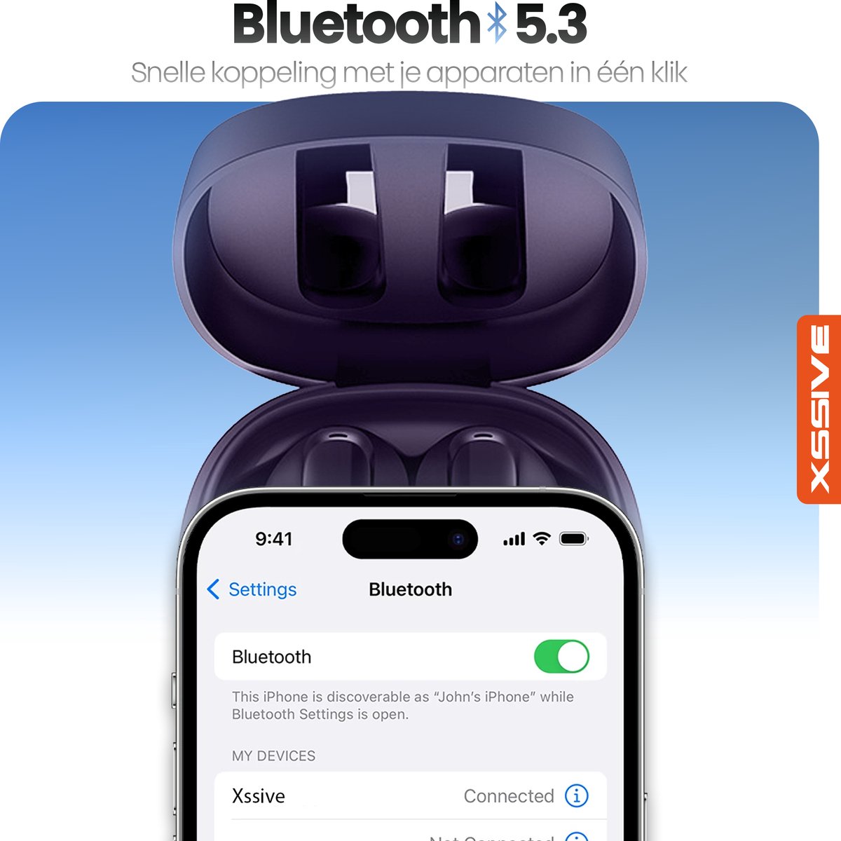 Xssive TWS13 Draadloze Bluetooth Oordopjes Paars
