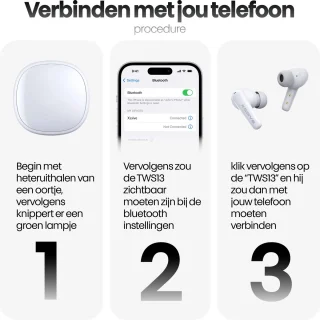 Xssive TWS13 Draadloze Bluetooth Oordopjes Wit