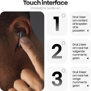 Xssive TWS13 Draadloze In-Ear Oordopjes Zwart