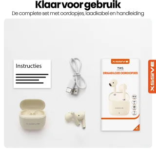 Xssive TWS18 Draadloze oordopjes - Cremé beige
