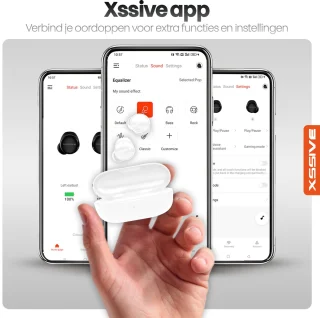 Xssive TWS7 Draadloze Bluetooth Sport Oordopjes Wit