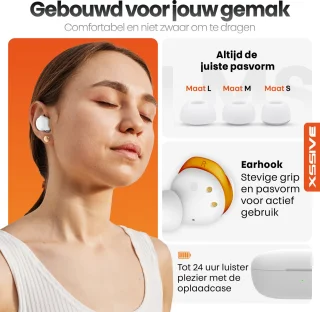 Xssive TWS7 Draadloze Bluetooth Sport Oordopjes Wit