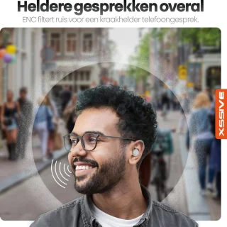 Xssive TWS7 Draadloze Bluetooth Sport Oordopjes Wit