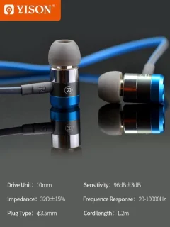 Yison EX900 In-Ear Oordopjes 3.5mm Jack Zwart