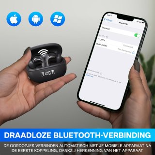 Yurda Draadloze Bluetooth Oordopjes Zwart