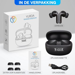 Yurda Draadloze Bluetooth Oordopjes Zwart
