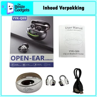 YYK Q69 Draadloze oordopjes Oorclip Zwart