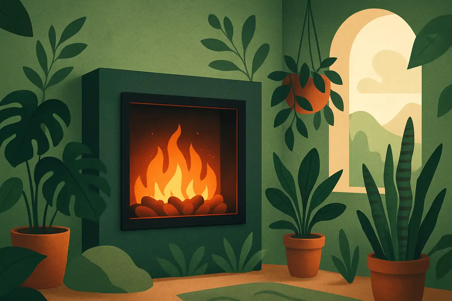 Elektrische haard en biophilic design: zo breng je de natuur in huis zonder open haard