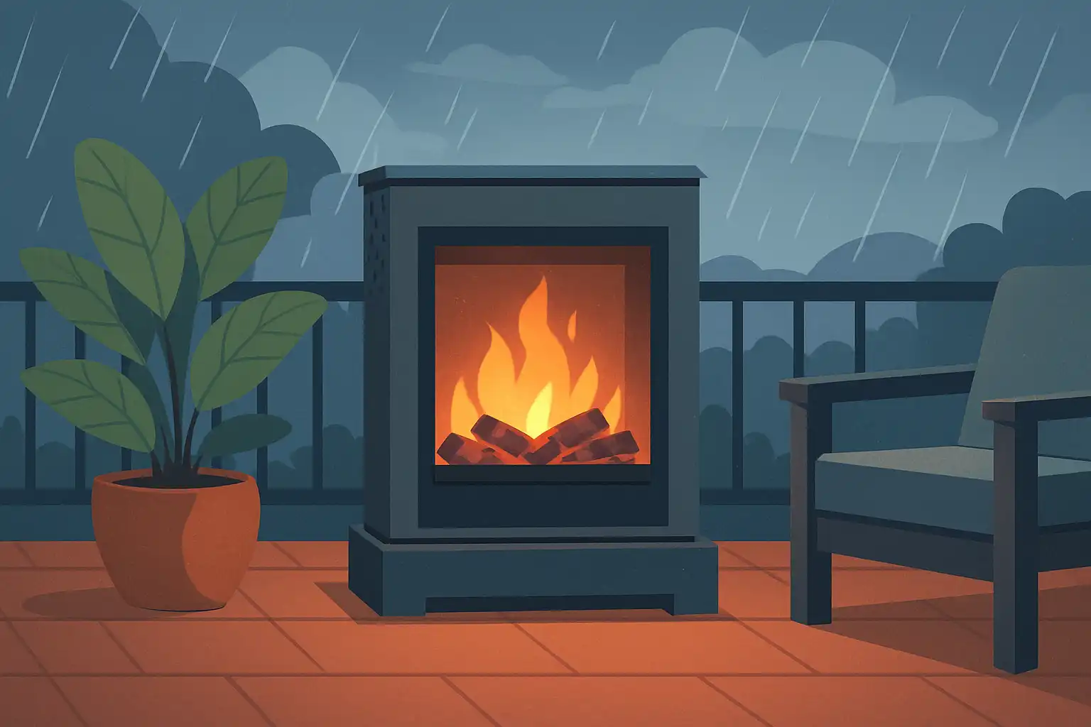 Elektrische haarden buiten gebruiken: veilig en weerbestendig op je terras